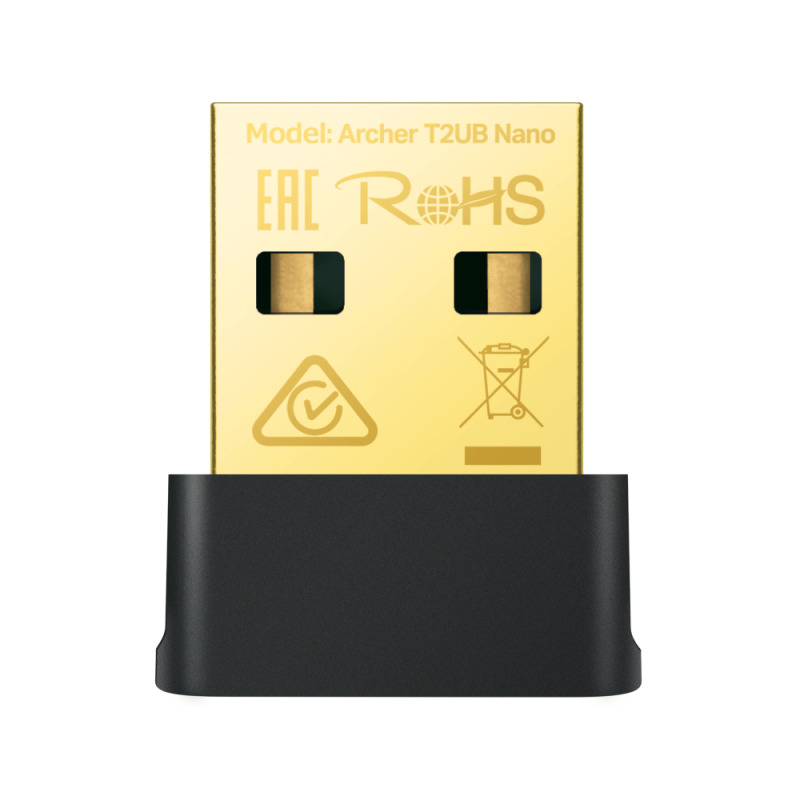 TP-LINK ARCHER T2UB NANO - Adaptador USB AC600 Nano Wi-Fi Bluetooth 4.2 , WiFi de alta velocidad: velocidades de hasta 600 Mbps con 200 Mbps en 2,4 GHz y 433 Mbps en 5 GHz ,  Estándares de cifrado WEP, WPA/WPA2/WPA3, WPA-PSK/WPA2-PSK, WPA3-SAE.